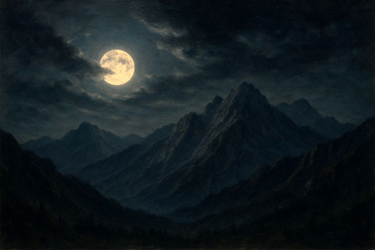 “The Carpathians beneath a hunter’s moon—jagged, ancient, and watching. A land where shadows stretch farther than reason, and silence is rarely empty.”