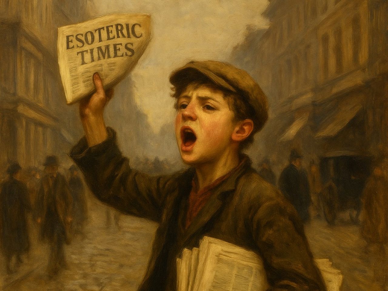 “‘Extra! The Esoteric Times!’ — In every age, there is one who bears the words aloud, no matter how strange the headlines.”
